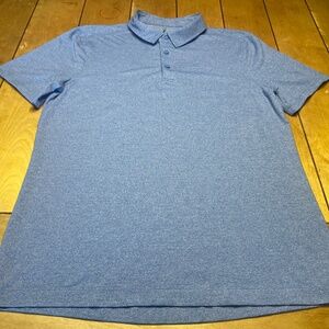 Lululemon Evolution Short Sleeve Polo Shirt Large Washed Denim